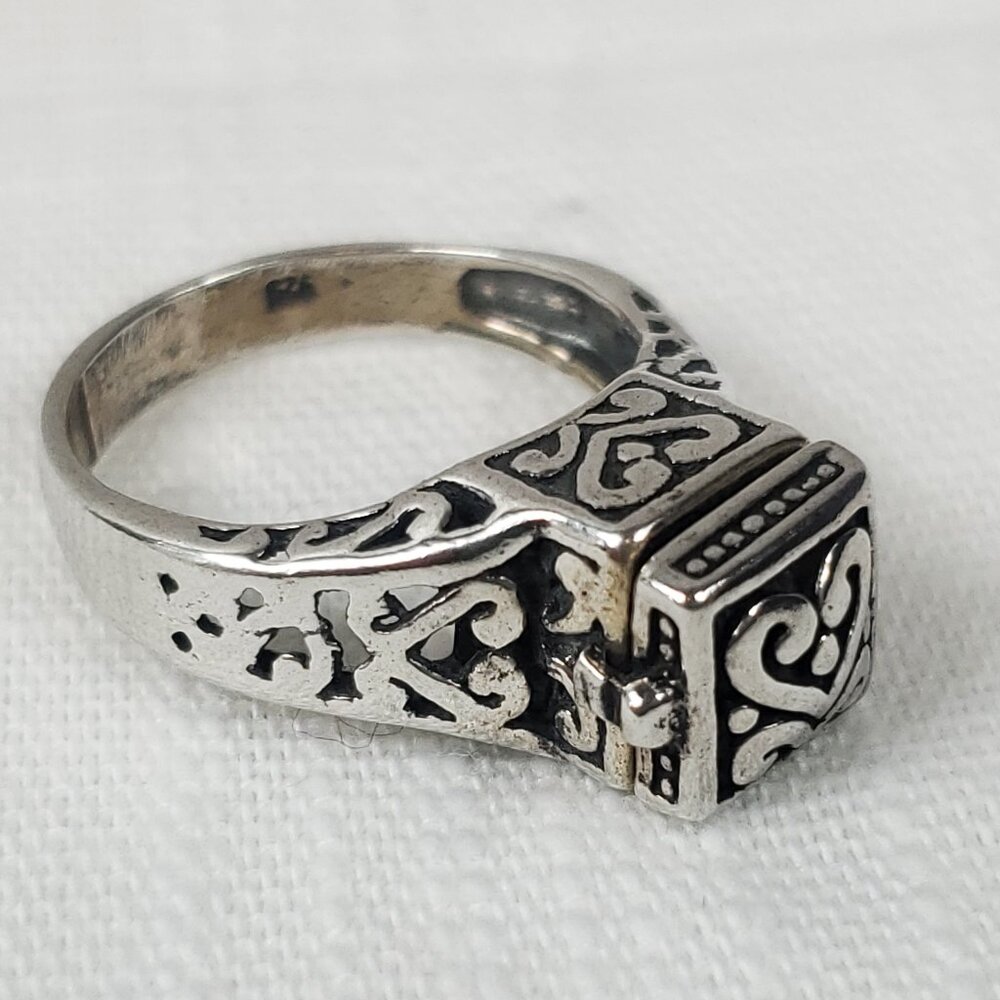 Prayer Ring Trinket Ring Mustard Seed Ring Silver 925 Sz 11mm US 6